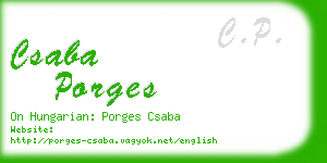 csaba porges business card